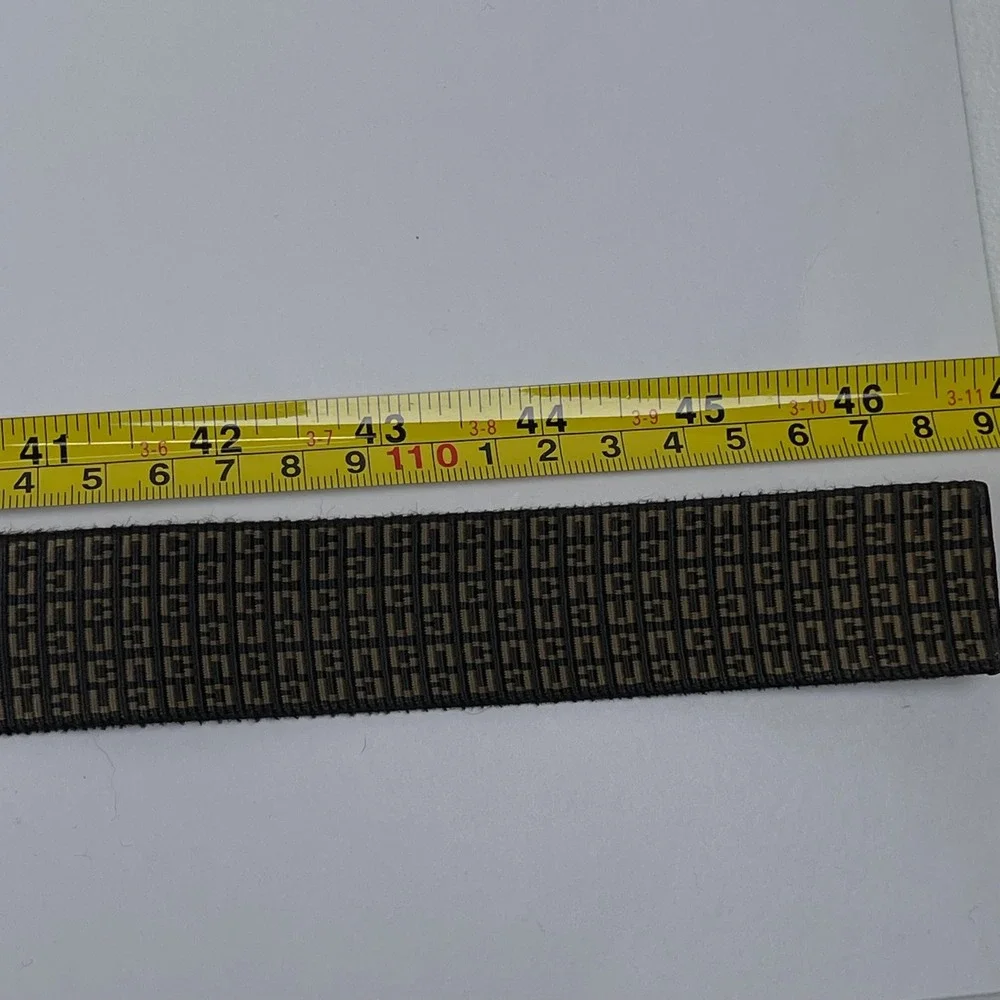 Cabelas Webbing Belt Men Brown Geometric Pattern Made in USA Buckle